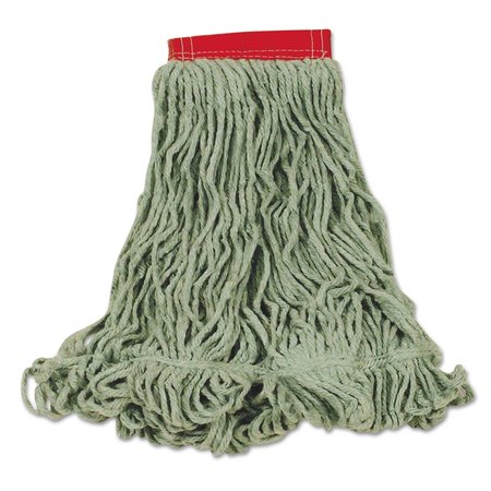 Rubbermaid Commercial 5 in Looped-End Wet Mop, Green, Cotton/Synthetic, PK6, FGD25306GR00 FGD25306GR00